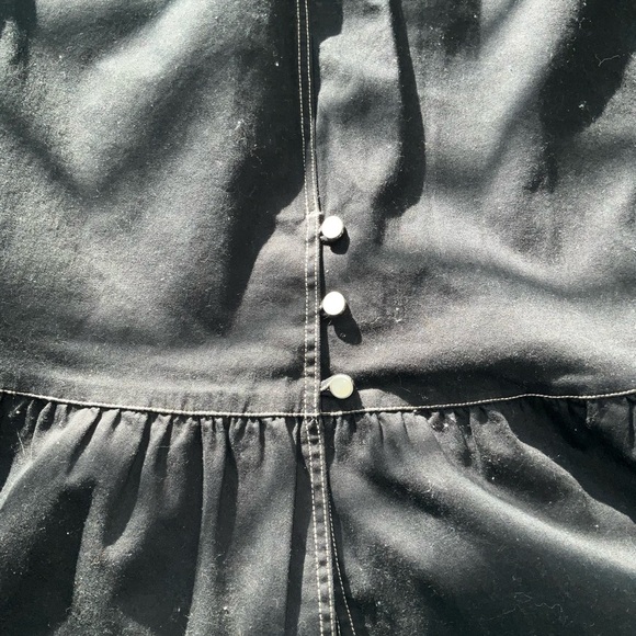 Vintage Denim & Co Sz L Dark Wash Pockets Embroidered Cotton Zip Back Maxi Skirt - Picture 4 of 7